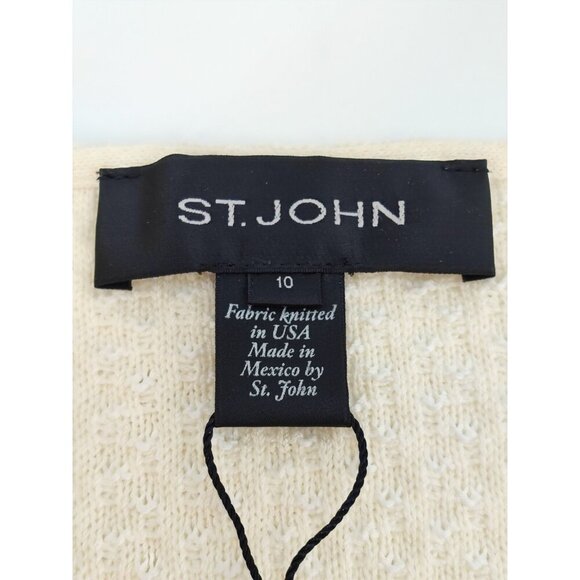 St John Women's Beige Wool Cotton Knit Skirt Size 10 - Picture 4 of 9